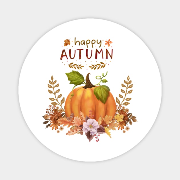 happy autumn Magnet by Rusty Ruby